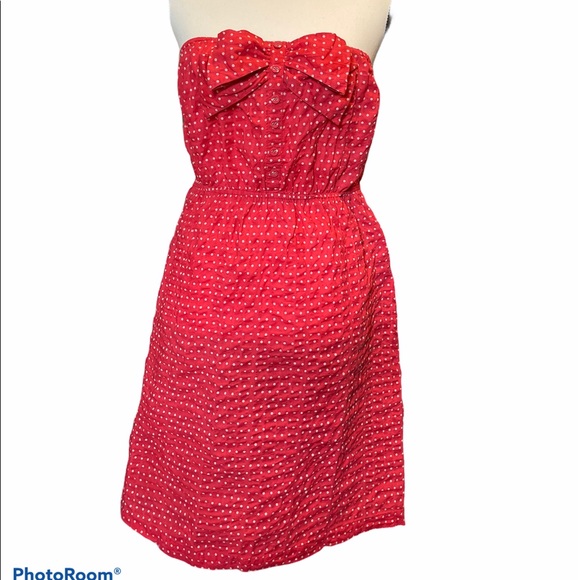Urban Outfitters Dresses & Skirts - KIMCHI BLUE Bow Polka Dot Strapless Dress